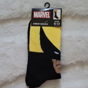 Marvel Casual Black and Yellow Crew Socks